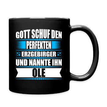Erzgebirge Mann Namen Sachsen Ole - Tasse einfarbig - Schwarz - Rechts