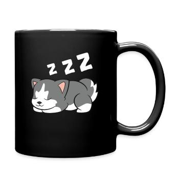 Sleeping Husky Dog Husky Pajama Cute Siberian - Tasse einfarbig - Schwarz - Rechts