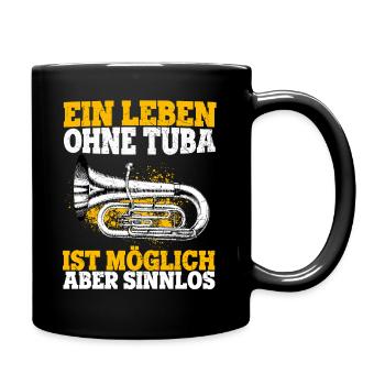 Tuba Konzert Orchester Tubaspieler Spruch Geschenk - Tasse einfarbig - Schwarz - Rechts