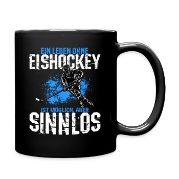 Eishockey Torwart Puck Eis Sport Geschenk Eishocke - Tasse einfarbig - Schwarz - Rechts