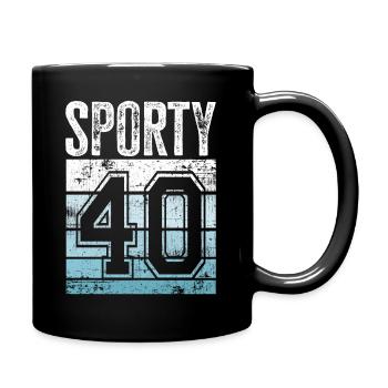 40. Geburtstag 40 Jahre alt sportliche 40 - Tasse einfarbig - Schwarz - Rechts