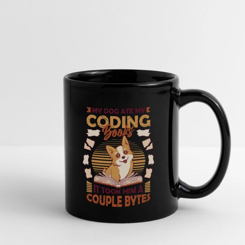 Dog Bytes Code Computer Joke Programming Full Colour Mug