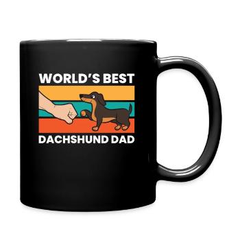 Weltbester Dackel Papa Dackel Hund Papa - Tasse einfarbig - Schwarz - Rechts