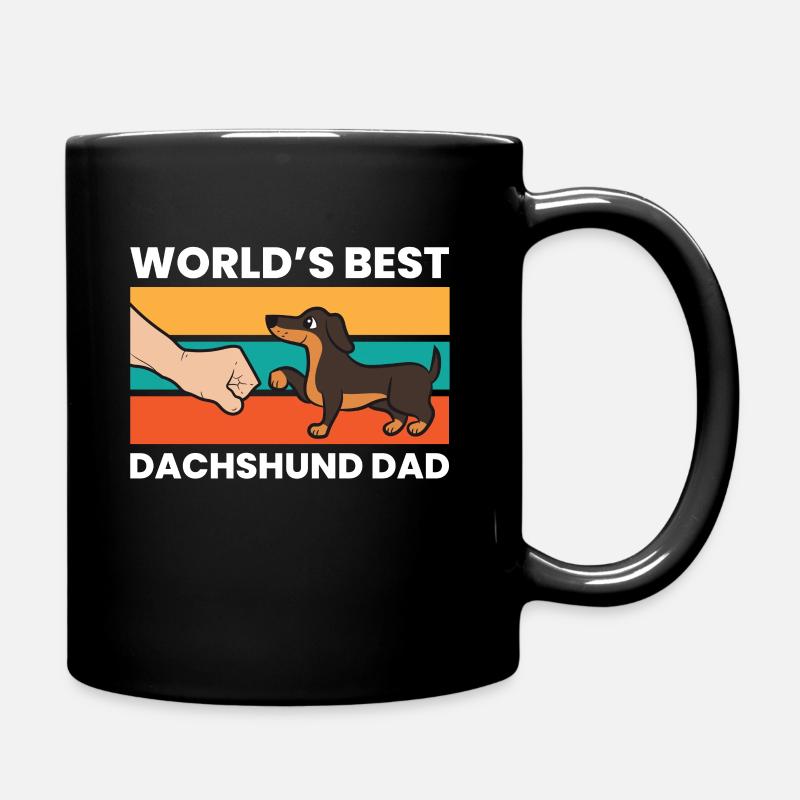 Weltbester Dackel Papa Dackel Hund Papa - Tasse einfarbig - Schwarz