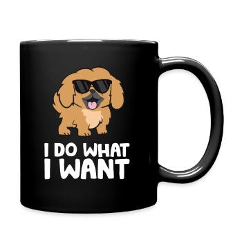 Chien pékinois Je fais ce que je veux plus mignon - Mug uni - noir - Droite