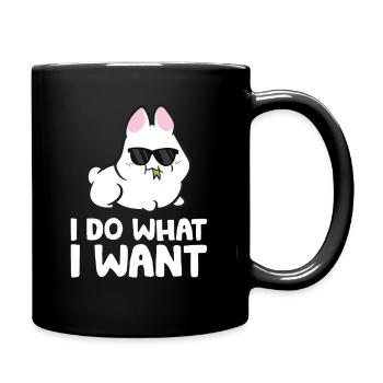 Lapin Je fais ce que je veux Lapin mignon - Mug uni - noir - Droite