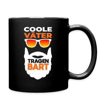 Bärtiger Papa mit Bart Cooler Vater Bartträger - Tasse einfarbig - Schwarz - Rechts