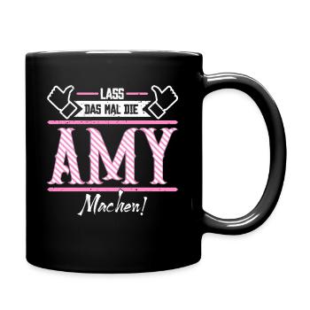 Amy Geschenkidee Geschenk Geburtstag - Tasse einfarbig - Schwarz - Rechts