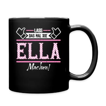 Ella Geschenkidee Geschenk Geburtstag - Tasse einfarbig - Schwarz - Rechts