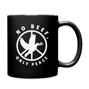 Nature Fan Peace Sign Dove Nature Positivity Bird - Full Colour Mug - black - Right