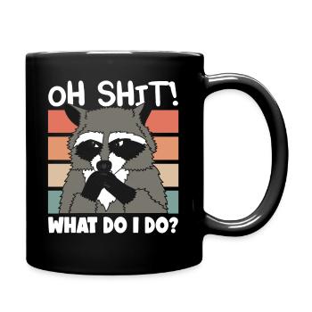Raccoon Oh Shit Mignon Racoon Cadeau - Mug uni - noir - Droite