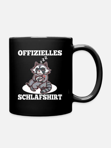 Offizielles schlafshirt Waschbär - Tasse einfarbig - Schwarz