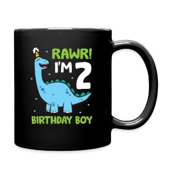Rawr Je suis 2 Birthday Boy Dinosaurs - Mug uni - noir - Droite