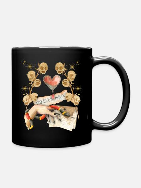 Gothic Skull Gothic-Valentine, Valentinstag - Tasse einfarbig - Schwarz