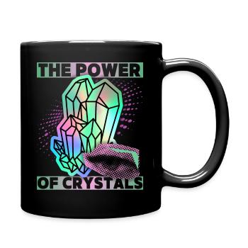 Crystals, Magic Crystals Saying Crystal-Power - Full Colour Mug - black - Right