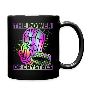Crystals, Magic Crystals Saying Crystal-Power - Full Colour Mug - black - Right
