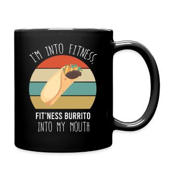 I'm Into Fitness, Fitness Burrito Into My Mouth - Full Colour Mug - black - Right