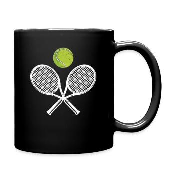 Tennis Crossed Racket Ball Jeu de sport amusant - Mug uni - noir - Droite