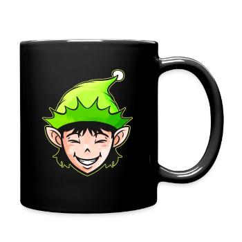 Elfe de Noël Kawaii mignon pour Noël - Mug uni - noir - Droite