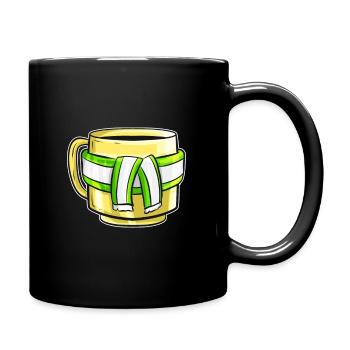 Autumn Beaker With Green White Striped Scarf For - Tasse einfarbig - Schwarz - Rechts