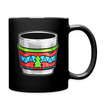 Bécher d’automne avec pull moche pour Noël - Mug uni - noir - Droite