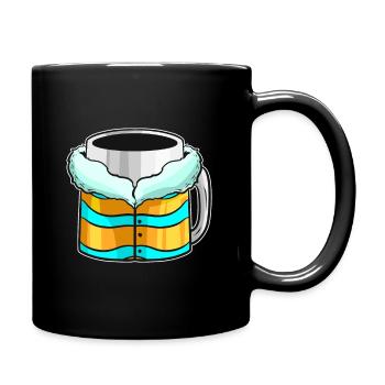 Bécher d’automne avec veste d’hiver pour Noël - Mug uni - noir - Droite