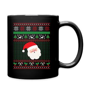 Weihnachtsmann, Weihnachtsgeschenk - Tasse einfarbig - Schwarz - Rechts