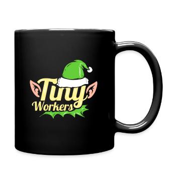 The Little Elfes Are Tiny Workers For Christmas - Full Colour Mug - black - Right