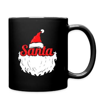 Santa's Hat and Santa Beard Costume For Christmas - Full Colour Mug - black - Right