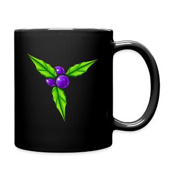 Purple Berrys On A Mistletoe For Christmas - Tasse einfarbig - Schwarz - Rechts