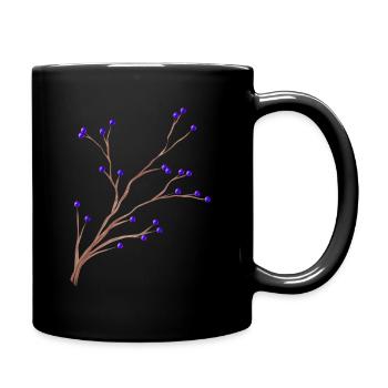 Branch Of Mistles With Purple Berries For Christmas - Full Colour Mug - black - Right