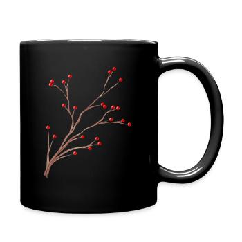 Branche de brumes aux fruits rouges pour Noël - Mug uni - noir - Droite