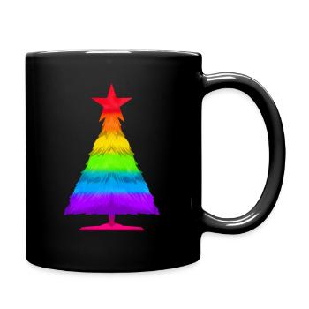 Colorful LGBTQ Fir Spruce Christmas Tree - Full Colour Mug - black - Right