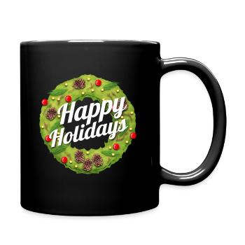 Christmas Wreath Happy Holidays For Marry - Tasse einfarbig - Schwarz - Rechts