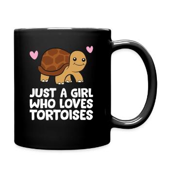 Just a Girl Who Loves Tortoises - Full Colour Mug - black - Right