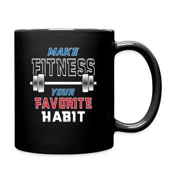 Cool Fitness Design Dumbbell Training - Full Colour Mug - black - Right