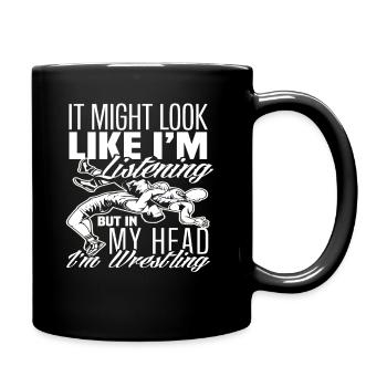 Wrestling Fan Athletes - Full Colour Mug - black - Right