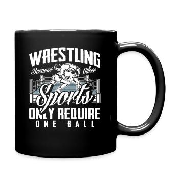 Wrestling Wrestler Sports Gift - Full Colour Mug - black - Right