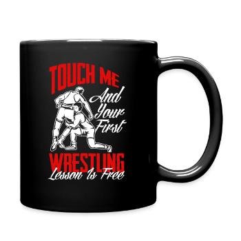 Slogan du lutteur - Mug uni - noir - Droite