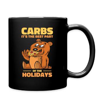 Weihnachtsbär Kohlenhydrate Feiertag Pizza Fast - Tasse einfarbig - Schwarz - Rechts