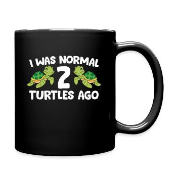 J’étais normalement drôle devant 2 tortues - Mug uni - noir - Droite