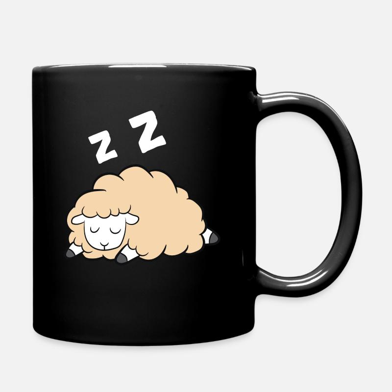 Funny Lamb Famer Lazy Sleeping Sheep - Full Colour Mug - black