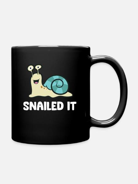 Snailed It Snail - Full Colour Mug - black