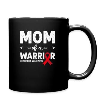 Maman d’un guerrier, Ruban rouge Sensibilisation à l’hémophilie - Mug uni - noir - Droite