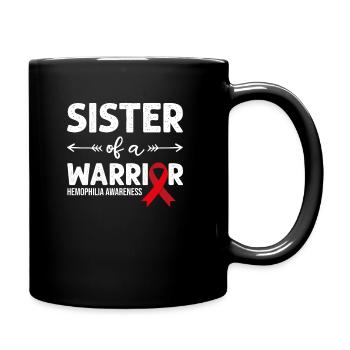 Soeur d’un guerrier, Hémophilie au ruban rouge - Mug uni - noir - Droite