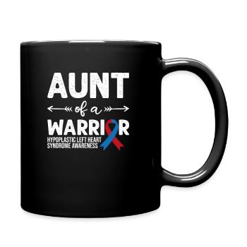 Tante d’un guerrier, Red Blue Ribbon HLHS Awareness - Mug uni - noir - Droite