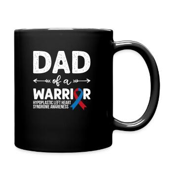 Papa d’un guerrier, Ruban rouge et bleu HLHS Sensibilisation - Mug uni - noir - Droite