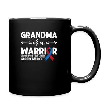 Grand-mère d’un guerrier, ruban rouge et bleu HLHS - Mug uni - noir - Droite