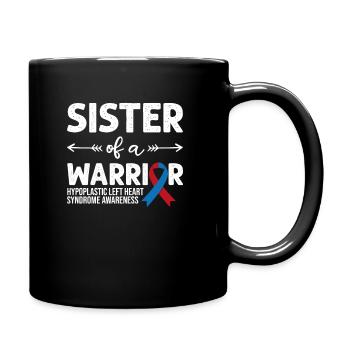 Soeur d’un guerrier, ruban rouge et bleu HLHS - Mug uni - noir - Droite