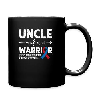 Oncle d’un guerrier, ruban rouge et bleu HLHS - Mug uni - noir - Droite